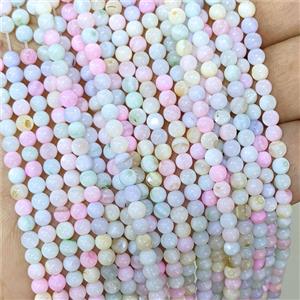 Freshwater Shell Beads Mixed Color Dye Smooth Round, approx 4mm
