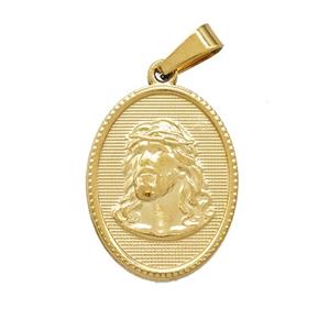 304 Stainless Steel Jesus Pendant Gold Plated, approx 16-21mm