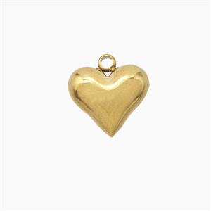 Stainless Steel Heart Pendant Gold Plated, approx 9-10.5mm