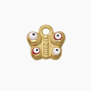 Stainless Steel Butterfly Pendant Eye Gold Plated, approx 9.5-12.5mm