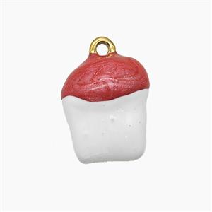 Stainless Steel Ice Cream Pendant Enamel Gold Plated, approx 13-16mm