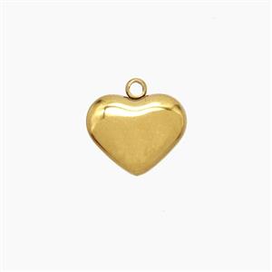 Stainless Steel Heart Pendant Gold plated, approx 11mm