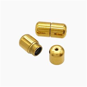 Stainless Steel Cord End Screw Gold plated, approx 6x12mm,1.5mm hole