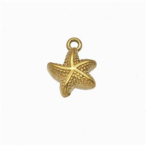 Stainless Steel Starfish Pendant Gold Plated, approx 8.5mm