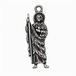Saint Jude Charms 304 Stainless Steel Pendant Antique Silver, approx 13-35mm