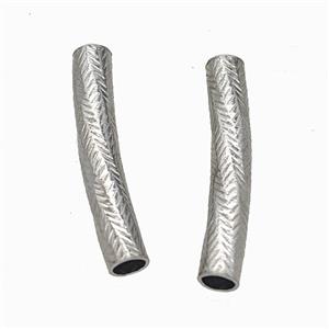 Raw Stainless Steel Tube Beads Curving Large Hole, approx 6-35mm, 5mm hole