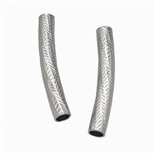 Raw Stainless Steel Tube Beads Curving Large Hole, approx 6-40mm, 5mm hole