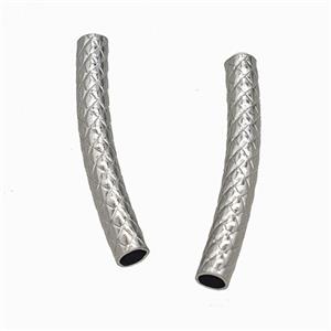 Raw Stainless Steel Tube Beads Curving Large Hole, approx 6-45mm, 5mm hole