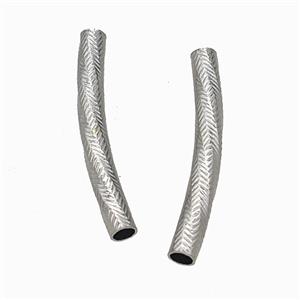 Raw Stainless Steel Tube Beads Curving Large Hole, approx 6-50mm, 5mm hole