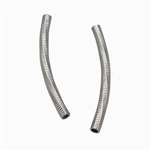 Raw Stainless Steel Tube Beads Curving Large Hole, approx 4-50mm, 3mm hole