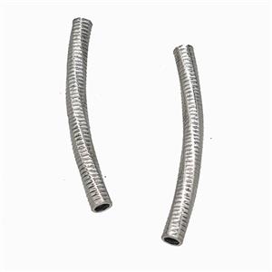 Raw Stainless Steel Tube Beads Curving Large Hole, approx 4-40mm, 3mm hole