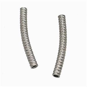 Raw Stainless Steel Tube Beads Curving Large Hole, approx 4-35mm, 3mm hole