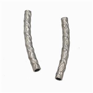 Raw Stainless Steel Tube Beads Curving Large Hole, approx 4-35mm, 3mm hole