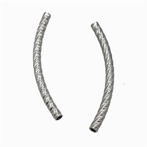 Raw Stainless Steel Tube Beads Curving Large Hole, approx 3-40mm, 2mm hole