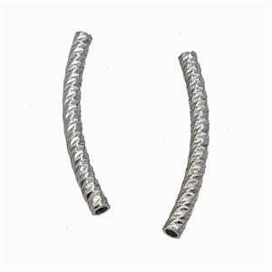 Raw Stainless Steel Tube Beads Curving Large Hole, approx 3-30mm, 2mm hole
