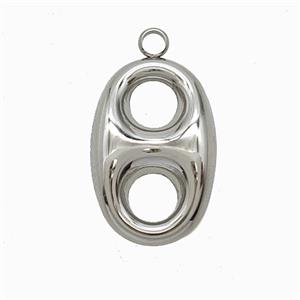Soda Pop Pull-tab Charms Raw Stainless Steel Pendant, approx 11-17mm