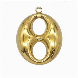 Soda Pop Pull-tab Charms Stainless Steel Pendant Gold Plated, approx 23-26mm