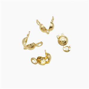 Stainless Steel Beadtips For Ballchain Gold Plated, approx 4mm