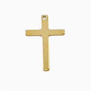 Stainless Steel Cross Pendant Gold Plated, approx 16-25mm