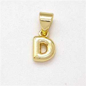Stainless Steel Letter-D Pendant Gold Plated, approx 6-7mm