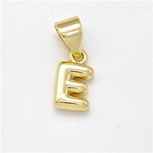 Stainless Steel Letter-E Pendant Gold Plated, approx 6-7mm