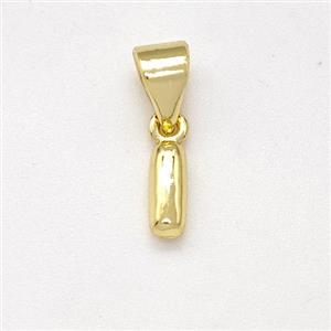 Stainless Steel Letter-I Pendant Gold Plated, approx 6-7mm