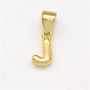 Stainless Steel Letter-J Pendant Gold Plated, approx 6-7mm