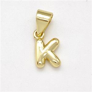 Stainless Steel Letter-K Pendant Gold Plated, approx 6-7mm