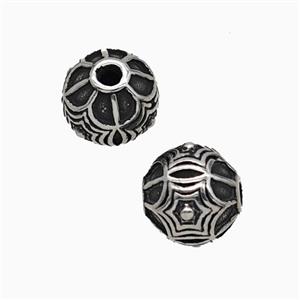Stainless Steel Round Beads Antique Silver, approx 9mm