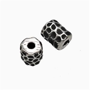 Stainless Steel Tube Beads Antique Silver, approx 7-8mm