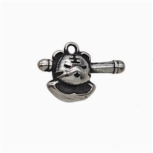 Stainless Steel Axe Pendant Tiger Antique Silver, approx 9-16mm