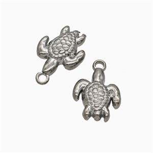 Raw Stainless Steel Tortoise Pendant, approx 8.5-10mm