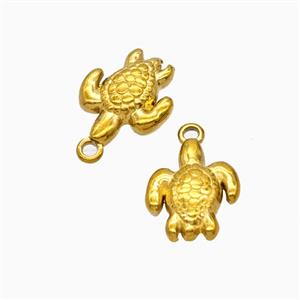 Stainless Steel Tortoise Pendant Gold Plated, approx 8.5-10mm
