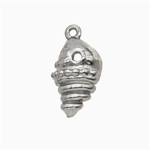 Raw Stainless Steel Conch Shell Pendant, approx 10-15mm