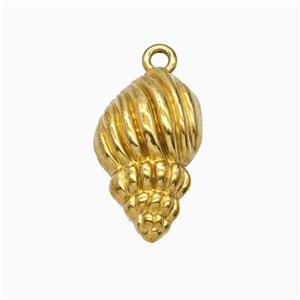 Stainless Steel Conch Shell Pendant Gold Plated, approx 12-20mm