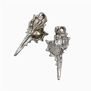 Raw Stainless Steel Conch Shell Pendant, approx 10-20mm