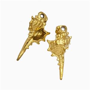 Stainless Steel Conch Shell Pendant Gold Plated, approx 10-20mm