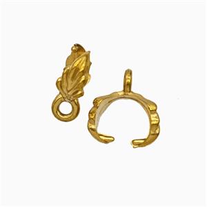 Stainless Steel Bail Gold Plated, approx 9mm