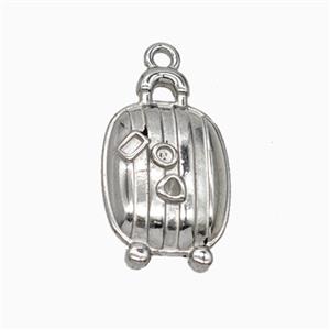 Raw Stainless Steel Travel Box Pendant Suitcase, approx 11-18mm