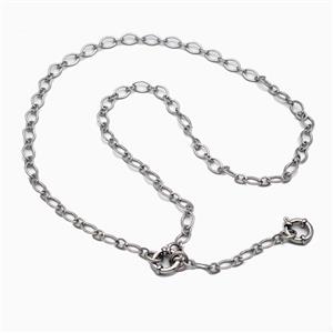 Raw Stainless Steel Necklace Chain, approx 6-9mm, 55cm length