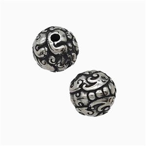 Stainless Steel Round Beads Antique Silver, approx 10mm