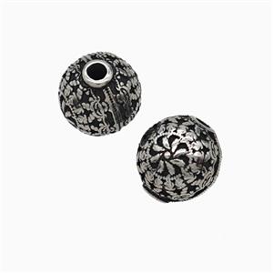 Stainless Steel Round Beads Antique Silver, approx 10mm