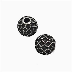 Stainless Steel Round Beads Antique Silver, approx 8mm