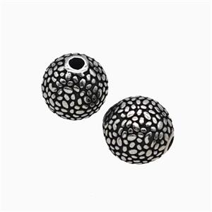 Stainless Steel Round Beads Antique Silver, approx 10mm