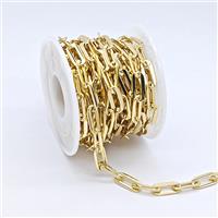 Copper Chain, Gold Plated, approx 6x14mm