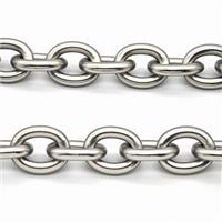 Aluminium Chain Duck Matte Silver, approx 13-18mm