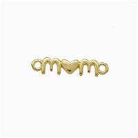 Copper Mom Connector Heart Gold Plated, approx 4-13mm