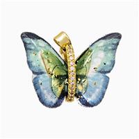 Acrylic Butterfly Pendant Copper Gold Plated, approx 17-23mm