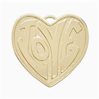 Copper LOVE Pendant Heart Gold Plated, approx 40mm