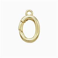 Copper Carabiner Clasp Gold Plated, approx 10-14mm
